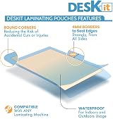 Deskit A3 Laminating Pouches Glossy 150 Micron 60 Sheets Clear view 2