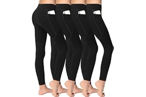 AENLLEY Girl Yoga Legging with Pockets for Workout Causal-Kid Actice Tummy Control Pants 4 Pack