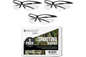Aqulius 3pk Shooting Glasses - Safety Glasses - Eye Protection for Shooting Range, Tactical Shooting Goggles