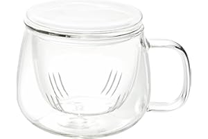 Infusion Glass Tea Cup, 12 oz Borosilicate Glass Mug with Infuser for Loose Leaf Tea - Citea