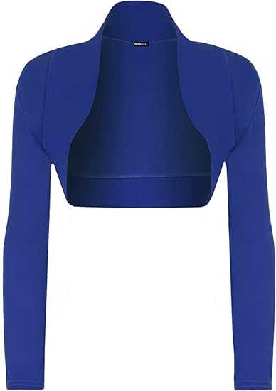 WearAll - Damen Bolero Langarm Top - 16 Farben - Größe 36-42