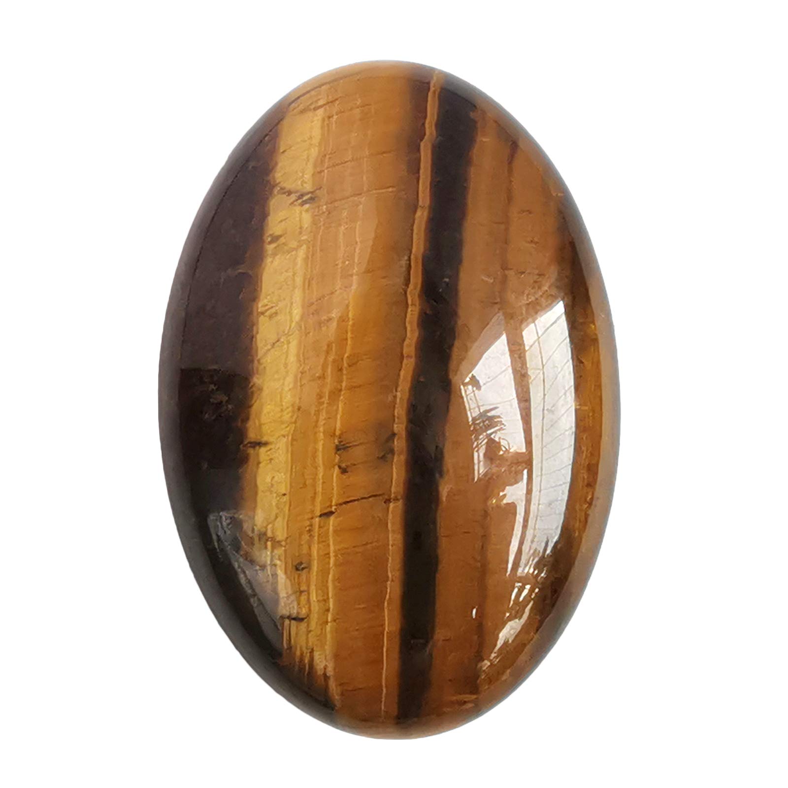 Manekieko Natural Tiger's Eye Oval Palm Pocket Healing Crystal Spa Energy Stone,Healing Crystal for Therapy Geometry Chakra Balancing — image 1