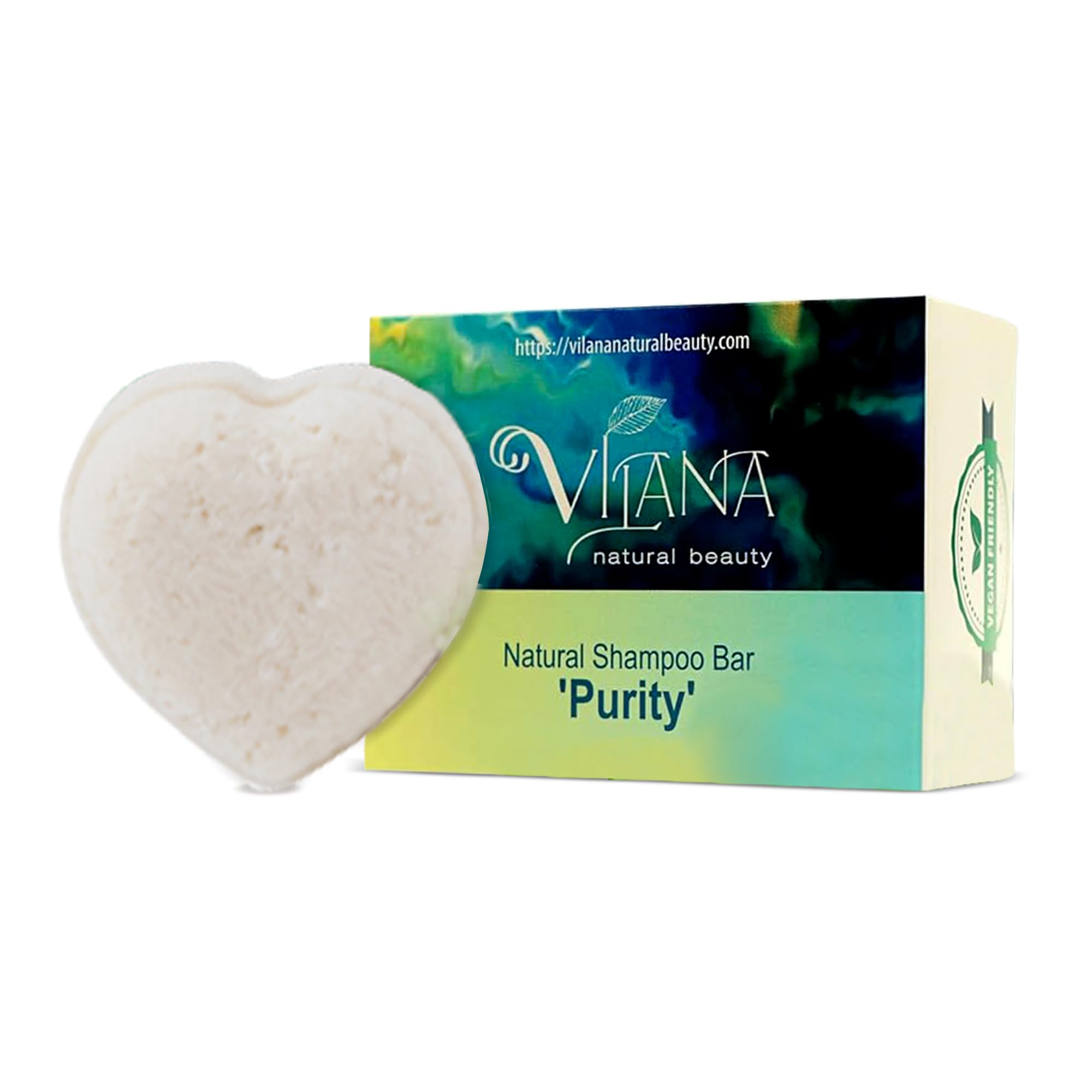 Purity Natural Shampoo Bar 70g by Vilana | Vegan Shampoo Bar – Nourishes, Moisturises & Helps Restore Healthy Hair Structure | Sulphate Free Hair Shampoo Bar, Suitable for Normal, Weak & Damaged Hair