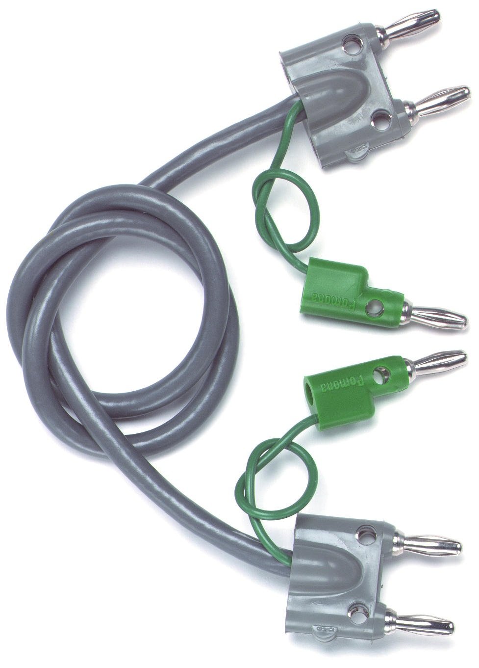 Pomona 116760 Double Banana Plug on Shielded Balanced Line Patch Cable, 60" Length (Pack of 2