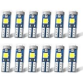Nanpoku T5 LED Bulbs 74 73 37 2721 LED Bulb for Auto Car Dashboard Dash Instrument Panel Gauge Cluster Indicator Lights Lamp(White)