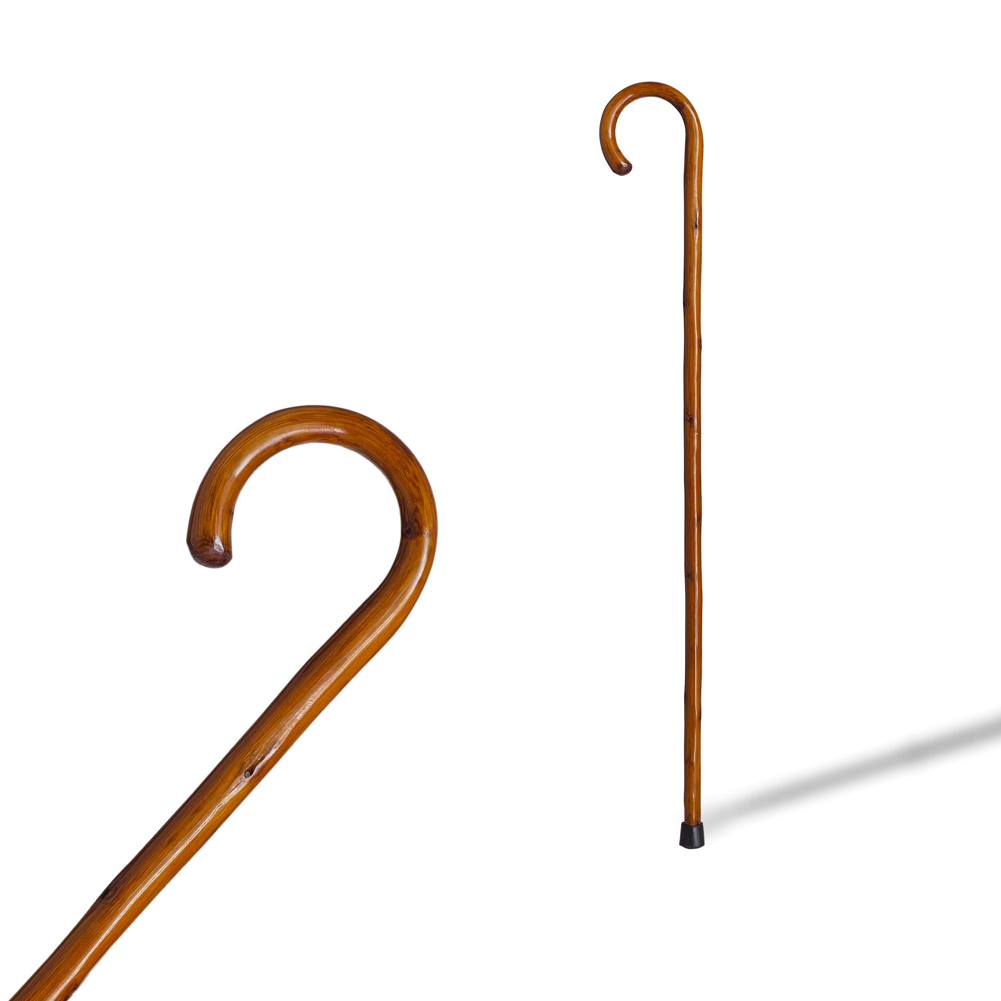 Walking canne made of chestnut wood with curve - 560