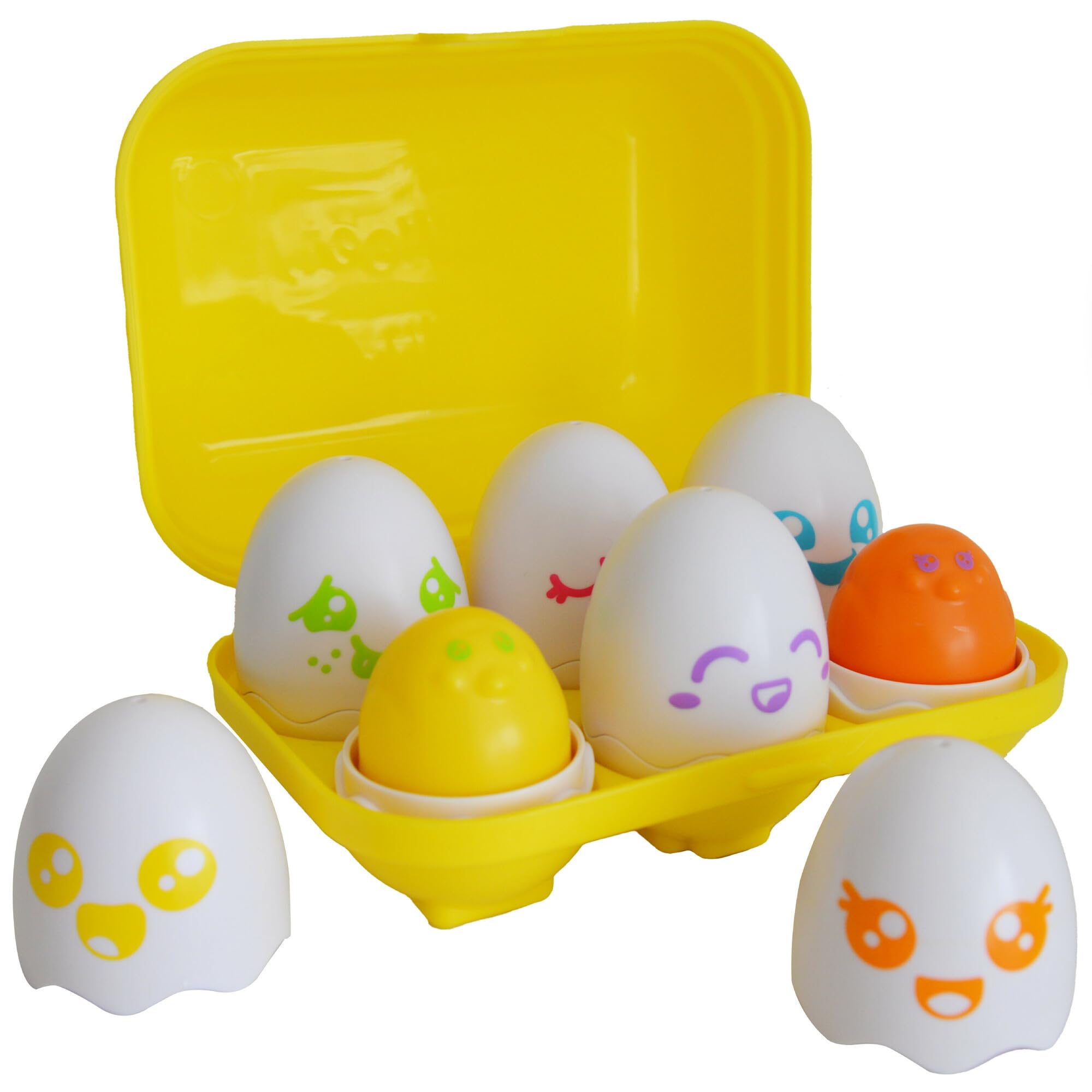 Toomies Hide and Squeak Eggs Baby Toy - Baby Box of Big Eggs with 3 Squeak Chicks & 3 Rattle Chicks - Colour & Shape Sorter Baby Sensory Toys - Toddler Toys & Baby Toys 6 Months Plus to 36 Months
