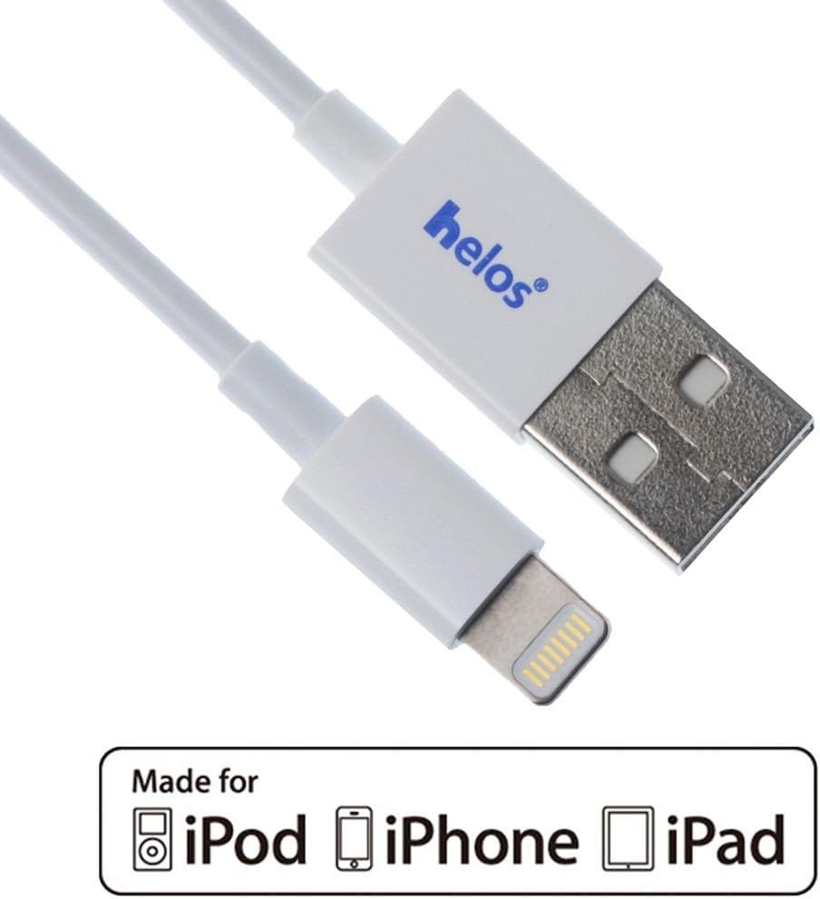 Helos 8 Pin Lightning to USB Cable 10 cm Apple MFI Certified, White
