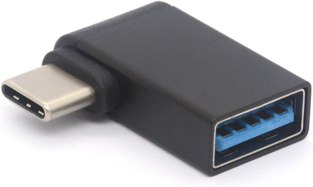 Angled USB C Adapter 90 Degree USB to TYPE C Adaptor USB 3.0 Type C Converter Connector for Macbook Pro 2017, Dell XPS 15