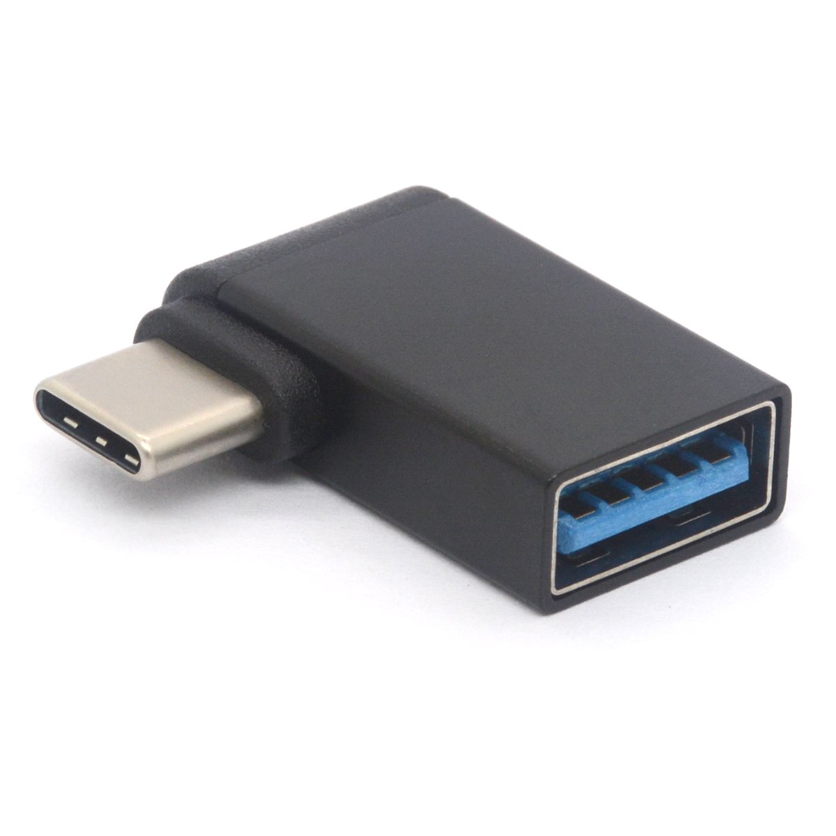 Angled USB C Adapter 90 Degree USB to TYPE C Adaptor USB 3.0 Type C Converter Connector for Macbook Pro 2017, Dell XPS 15, Samsung S9 S8 Note 8, Google Pixel, HuaWei P10 Mate 10, OnePlus (Black)