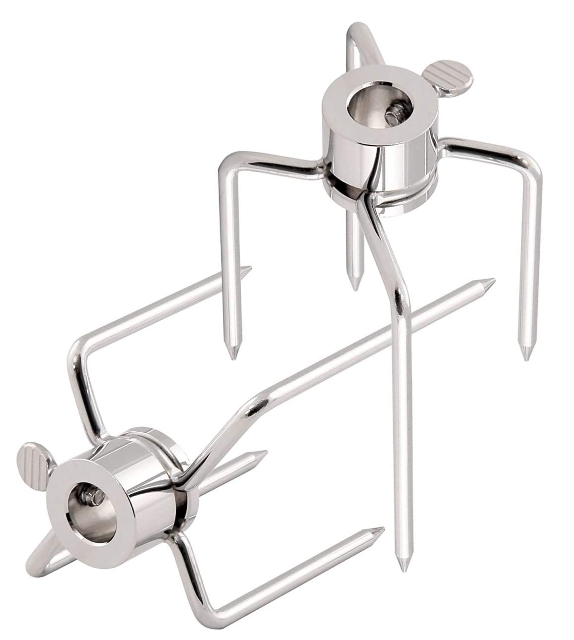 WJMY Spit Forks Rotisserie Meat Forks 304 Stainless Steel Rotisserie Spit Rods Multifunctional BBQ Fork for Outdoor Camping Barbecue Picnic