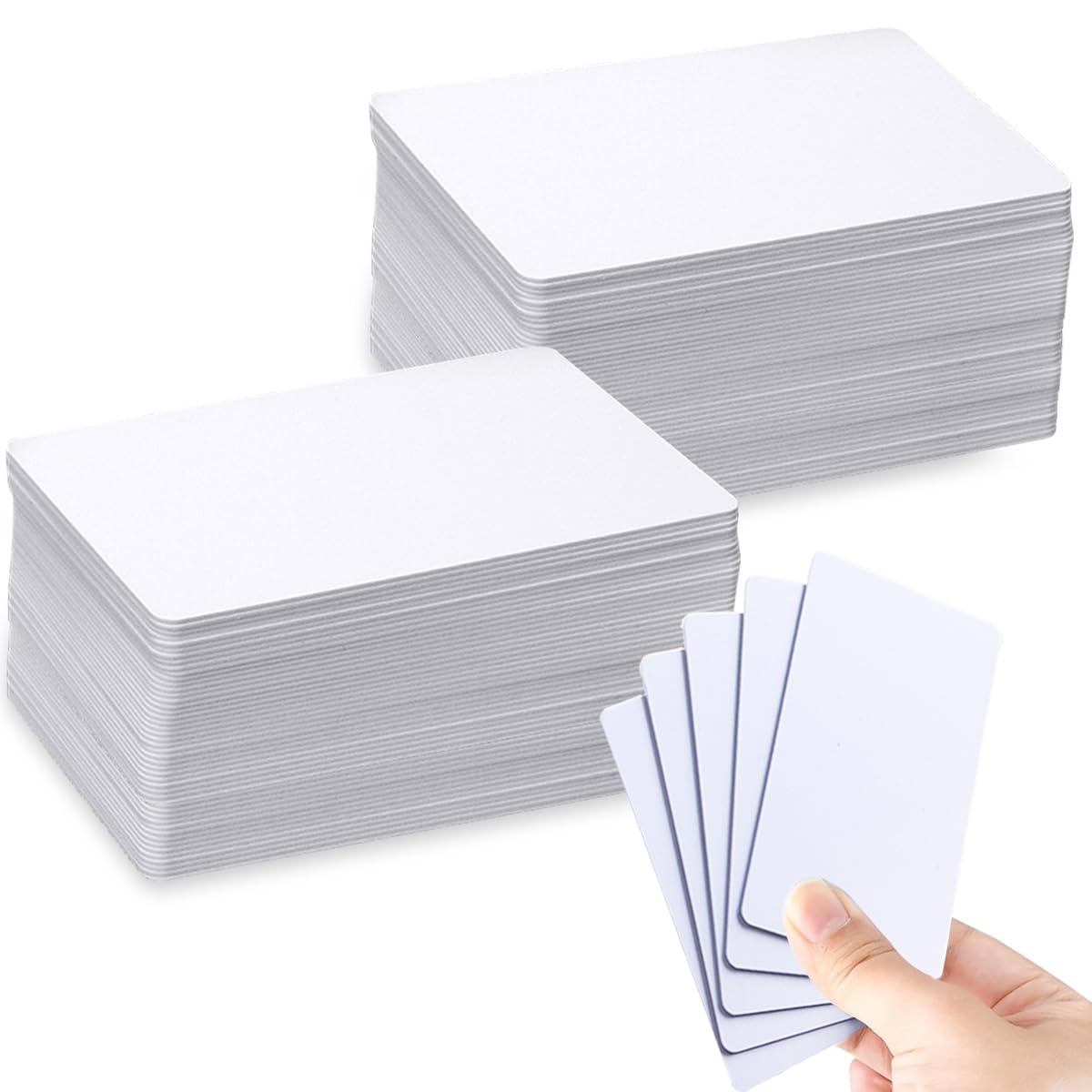 LOSYHU 100Pcs Premium Blank White PVC Cards, Printable Plastic Blank Business ID Cards, 30 mil 0.76 mm CR80 Credit Card Compatible with All Plastic Card Printers (86 x 54mm)