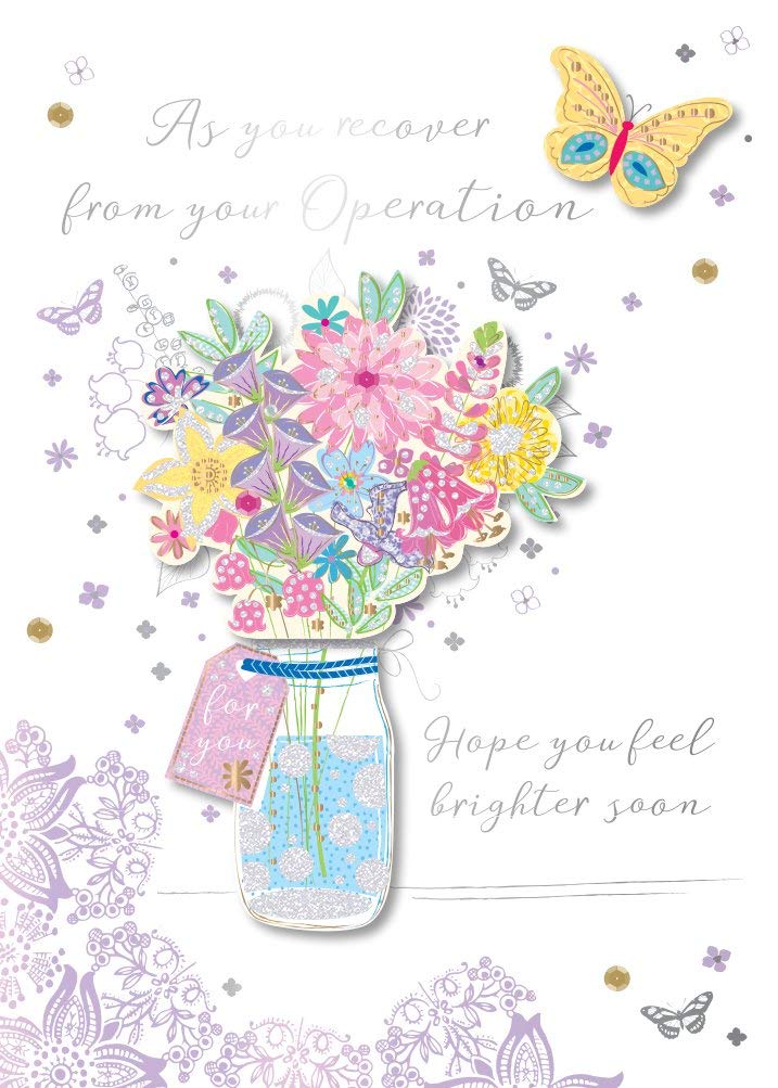 Get Well After Operation Embellished Greeting Card by Talking Pictures Cards