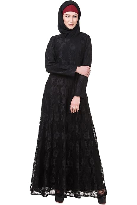 MyBatua Muslim Black Burqa Abaya Casual 