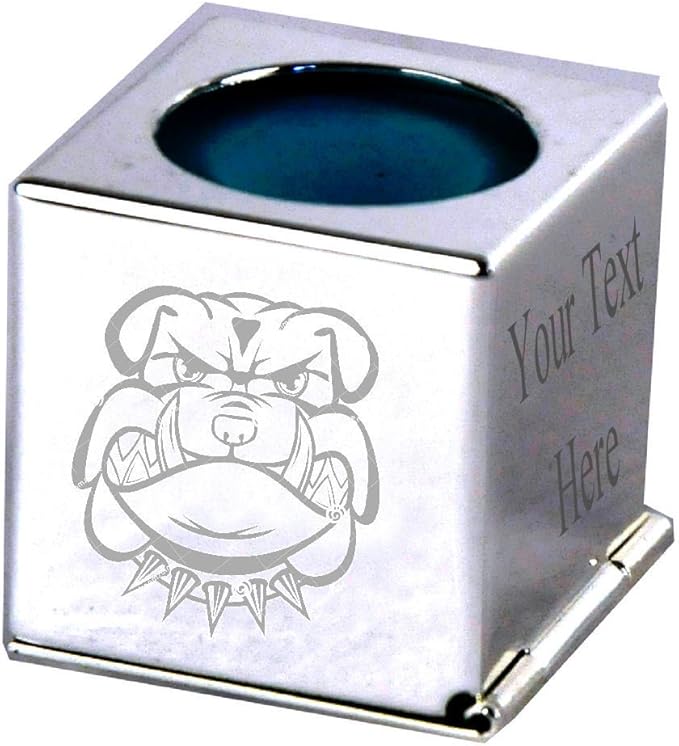 Bulldog Engraved Personalised Silver Snooker Pool Chalk
