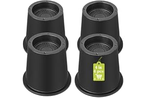 Yookwutar 4 Pack Furniture Risers 4 Inch, Bed Risers Heavy Duty for Table Desk Couch Chair Sofa Cabinet Bed Frame Dorm, Round Table Leg Risers Lift Height 4", Black
