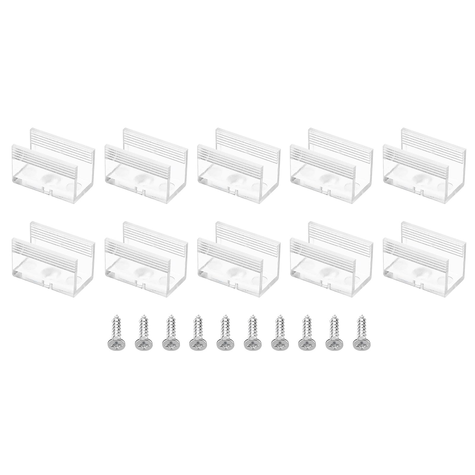 PATIKIL LED Strip Light Clips, 40 Pack Mounting Bracket Fixing Clips Plastic Clamp Holders with Screws for 8mm Neon RGB Light Cable Ribbon, Clear — image 1