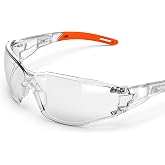 Bantida Safety Glasses, Adjustable Anti-Fog Eye Protection For Men Women | HD PC Lens UV400,Lightweight Adjustable Temple,Rubber Nose Pads,ANSI Z87.1 Safety Goggles