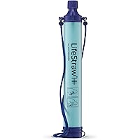 LifeStraw Personal Water Filter for Hiking, Camping, Travel, and Emergency Preparedness, Blue, Stocking Stuffers, for Men and