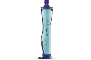 LifeStraw Personal Water Filter for Hiking, Camping, Travel, and Emergency Preparedness, Blue, Stocking Stuffers, for Men and
