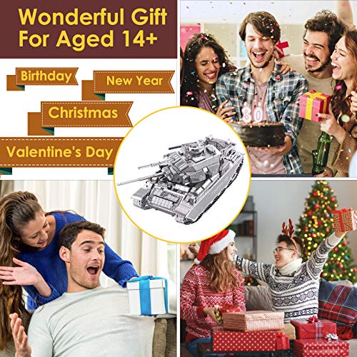Piececool 3D Puzzles for Adults Metal Tank Model Kits-Centurion Afv Tank DIY 3D Metal Model Building Blocks Brain Teaser Puzzle, Great Birthday Gifts-172 Pcs
