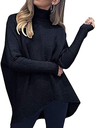 oversized black turtleneck sweater