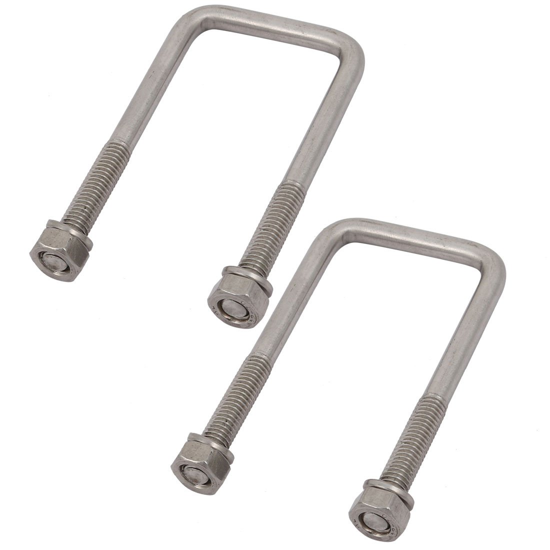 Sourcingmap M6 Thread 35mm Inner Width 304 Stainless Steel Square U Bolt Silver Tone 2pcs