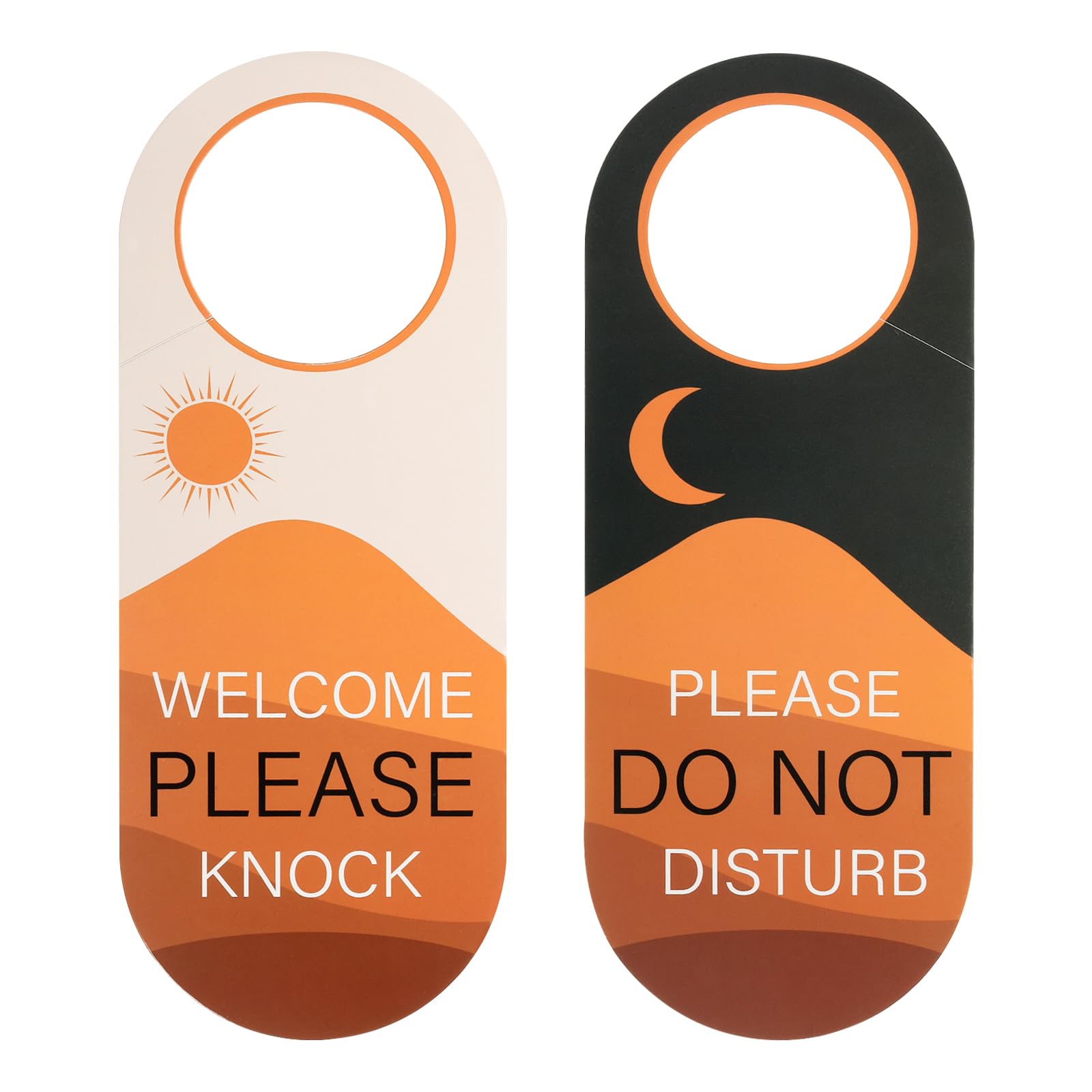 PATIKIL Do Not Disturb Door Hanger Sign 9x3.5 Inch, 2 Pcs Double Sided Welcome Please Knock on Back Side for Office Meeting Hotel Home Bedroom Sleeping