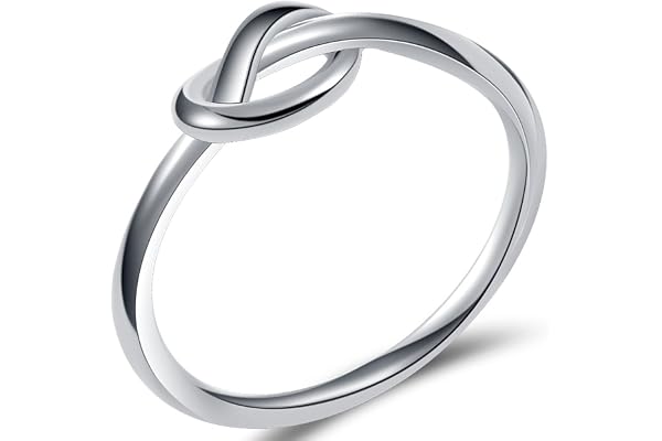 Jude Jewelers Durable Stainless Steel Silver Black Love Knot Ring Promise Celtic