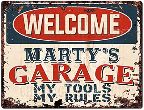 My garage My rules Funny retro metal plaque with pin up girl Man cave tin sign 
