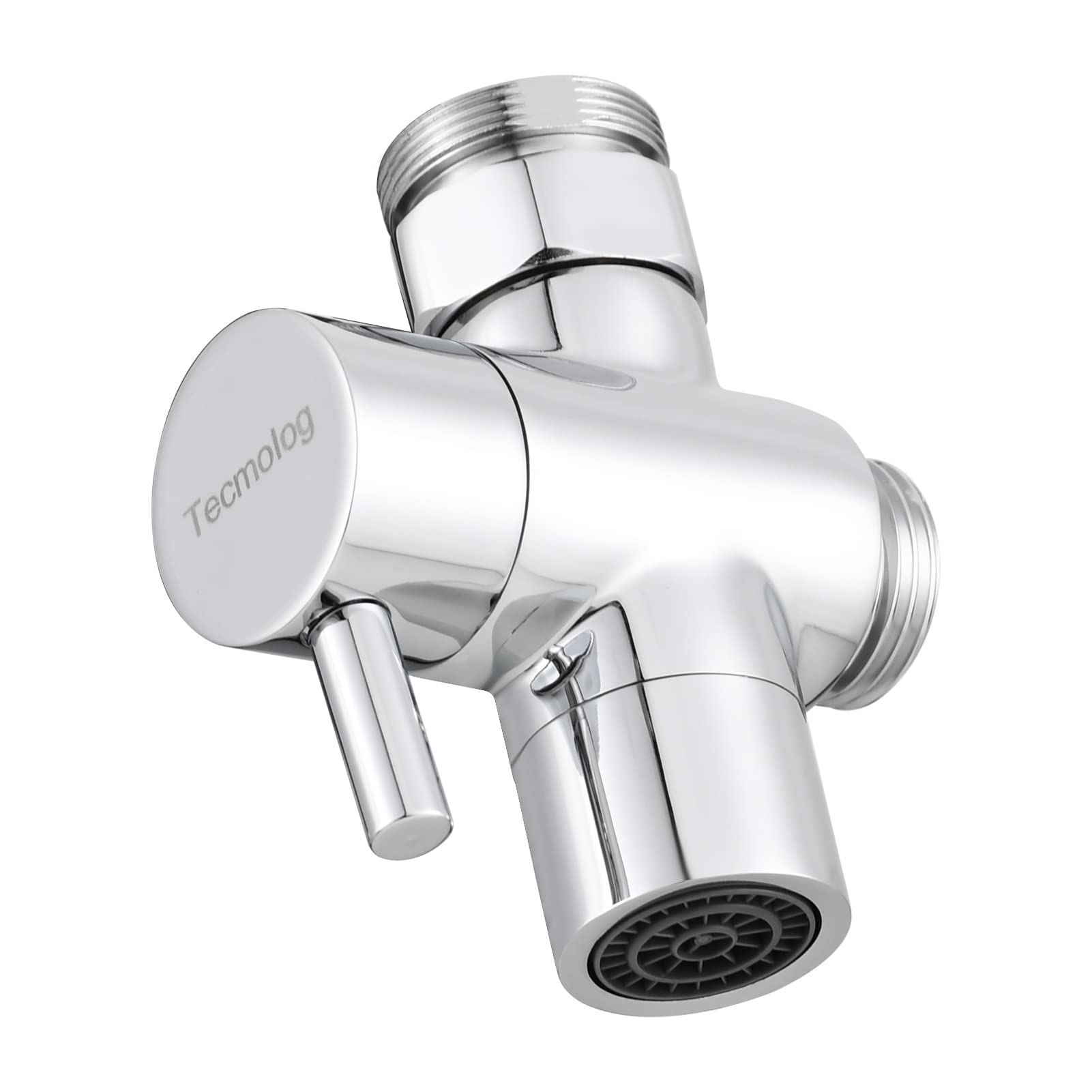 Photo 1 of Tecmolog Brass Sink Valve Diverter Faucet Splitter for Kitchen or Bathroom?Faucet Adapter 3 Way Faucet Diverter Valve,Sink Faucet Replacement Part M22 X M24, Chrome,SBA021C