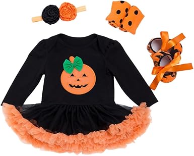 Evedaily Deguisement Halloween Bebe Fille Enfant Ensembles De 4pcs Barboteuse Bandeau Jambieres Chaussures Costume Robe Toussaint Pour 12 24 Mois Style 3 Xl Amazon Fr Vetements Et Accessoires