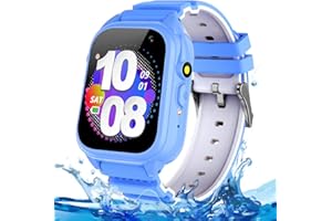 BEIARA Waterproof Kids Game Smart Watch with 26 Puzzle Game HD Touchscreen Camera Video Music Player Pedometer Alarm Clock Flashlight Educationals Learning Toys for Girls Boys 3-12 Years Old (Blue)