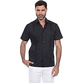 Mojito Collection Men's Plus Size Classic Four-Pocket Guayabera Poly Cotton Blend Short Sleeve 3X-8X