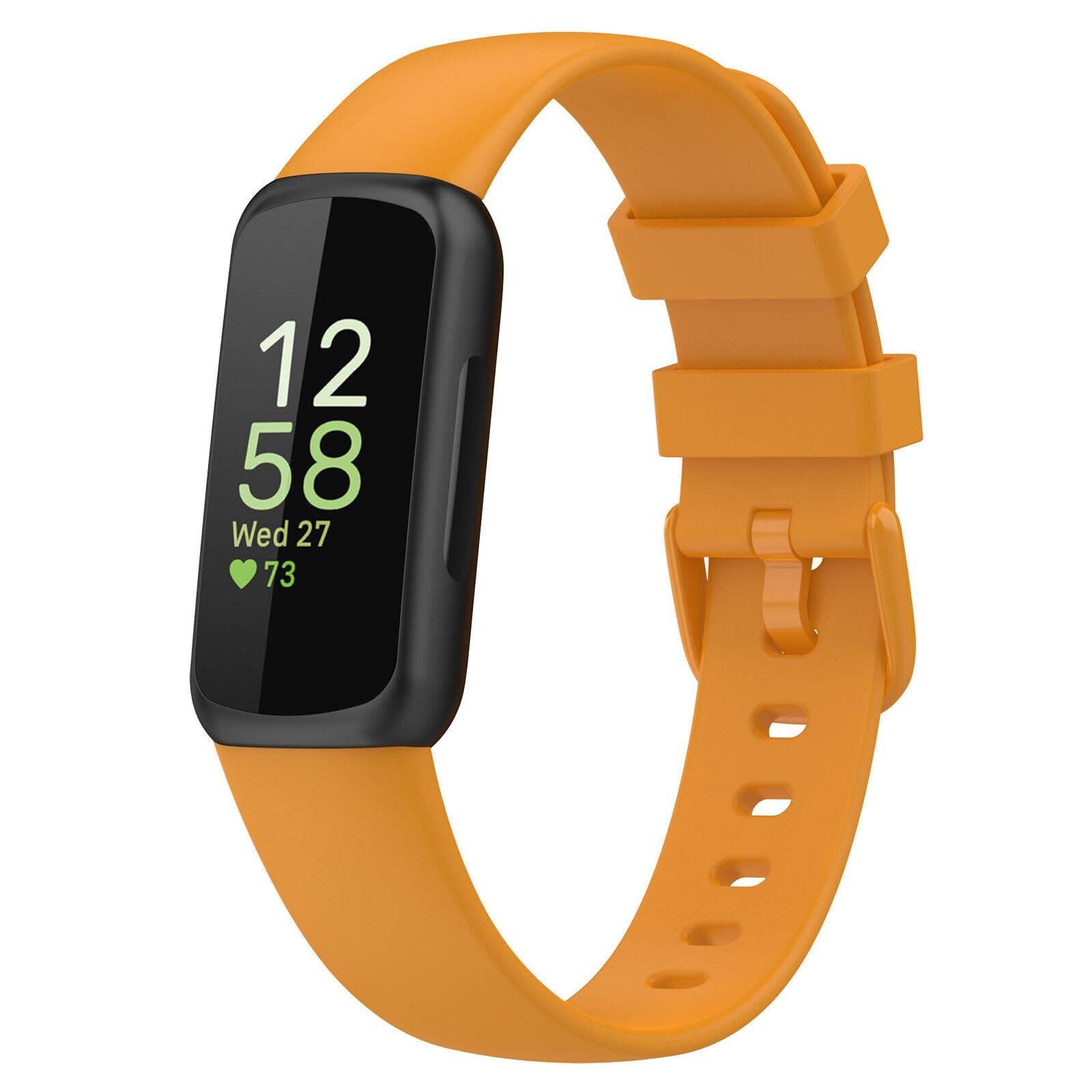 Panda Bobo Compatible for Fitbit Inspire 3 Strap, Soft Silicone Adjustable Sport Replacement Wrist Bands for Women Men (Large, Yellow)