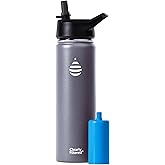 Clearly Filtered 20oz Water Bottle/Targets 220+ Contaminants/Double-Wall Insulated Stainless Steel Filtered Water Bottle BPA/BPS-Free Phthalate-Free Filters Fluoride Lead Chlorine (Charcoal)