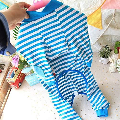Large Dog Clothes,Dog Pajamas Flexible Breathable Zipper Soft Cotton Striped Dog Jumpsuit Costume Apparel for Medium Dogs Large Dogs (6-Back length-50cm - Image 3