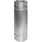DuraVent Pellet Vent SS Double Wall Straight Stove Pipe Connector 3"x12" | Fully unitized, twist-lock construction. 1" clearance to combustibles keeps your home smoke-free.