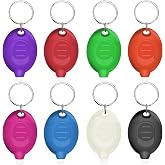 Daemson Mini LED Keychain Flashlight, Ultra Bright Tiny Flashlight (8PCS) | Small Keychain Flashlight White Light, Micro Pocket Key Ring LED Flashlight for Emergency Lighting - Multicolor Shell
