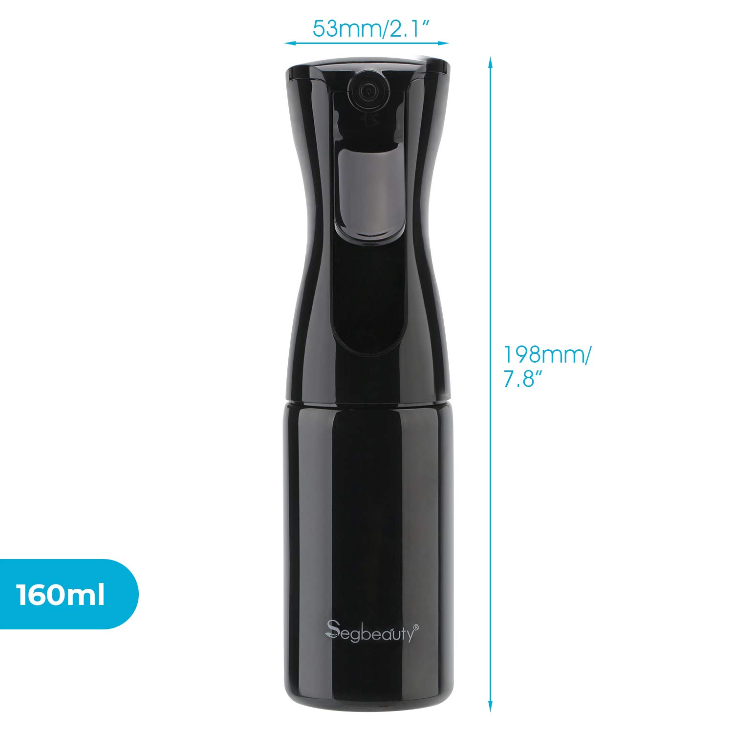 Hair Spray Bottle, Segbeauty 160ml Continuous Fine Mist Sprayer, 5.4oz Salon Spray Hair Mister, Empty Plastic Water Squirt Bottle for Curly Hair, Hair Cutting, Barber, Stylist, Cleaning, Plant: Beauty