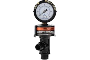 MEASUREMAN Manual Air Relief Valve, Pool Filter Valve with Pressure Gauge, Spa Filter Replacement