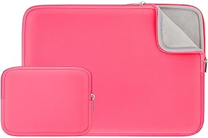 RAINYEAR 14 Inch Laptop Sleeve Case Cover Soft Fluffy Lining Bag with Accessories Pouch, Compatible with 14" Dell HP ThinkPad