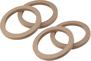 RATCHROLL 4 Pcs 6.5" Universal Wooden Car Speaker Subwoofer Mounting Spacer Rings Adapter Bracket Holder Plate Replacement Ca