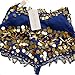 ZLTdream Belly Dance Top With Chest Pad bells &coins Dark Blue, One Size