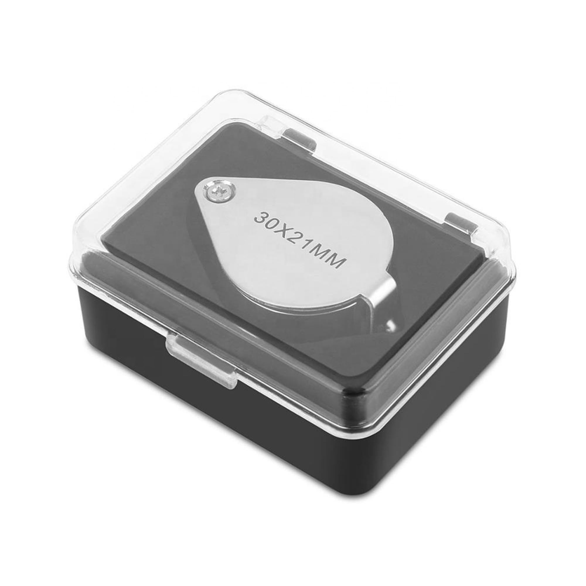 PINEAPPLE [2 Pack] 30X Jewelers Loupe Pocket Magnifying Glass Jewelry Loop Small Foldable Magnifier Eye Lens for Coins, Plants, Gems, Diamonds