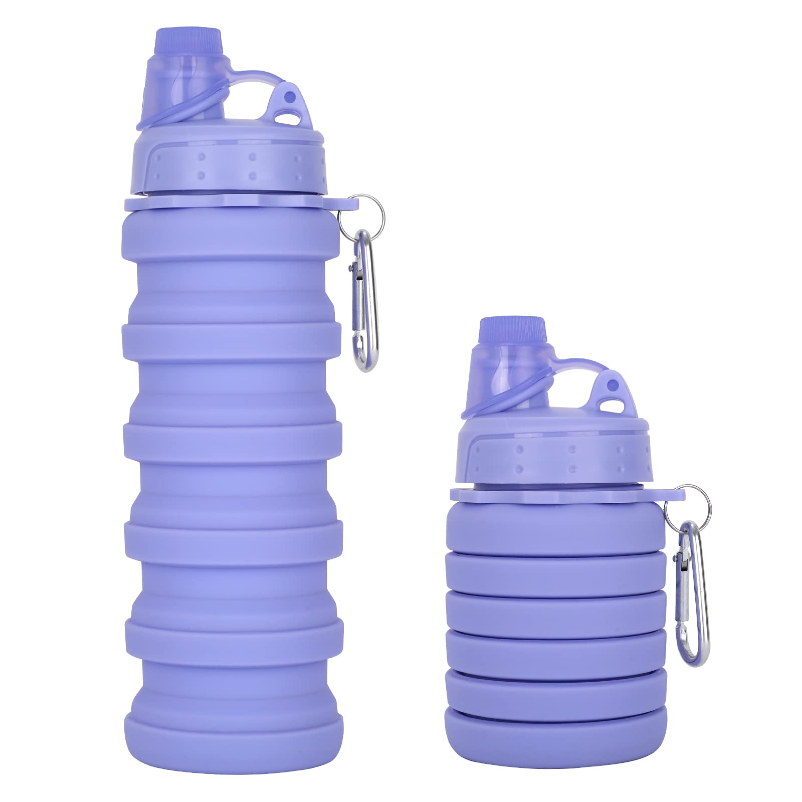 Photo 1 of MAKERSLAND Collapsible Water Bottle for Adults, Boys, Students, Kids, Reusable Silicone Foldable Water Bottles for Travel Camping Hiking, Portable Sports Water Bottle, Purple
