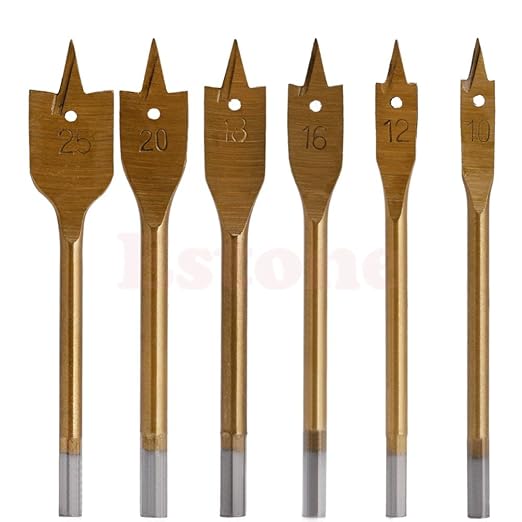 Generic Hot New 6pcs/Set Tools Industrial Spade Paddle Flat Wood Boring Drill Bit