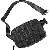 Gitus Trending Gifts for Women Puffer Crossbody Bags for Women Belt Bag Fanny Pack with Adjustable Straps Lightweight Quilted Puffy Bag Woman Gifts (Black)