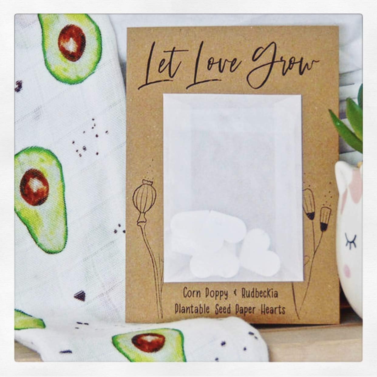 Avocado Print Baby Muslin - 100% Bamboo - 60cm Square - Super Soft Fabric - Image 5