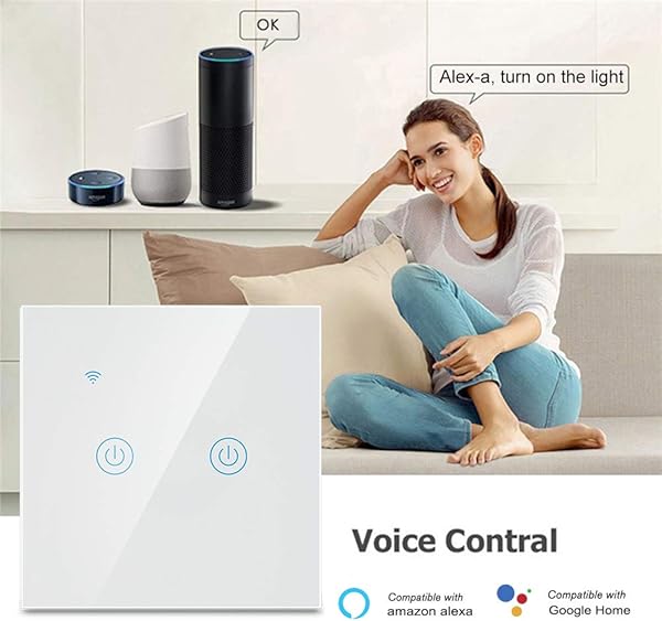 KKmoon Zigbee Smart Light Switch Smart LifeTuya App Mando a distancia UE Wall Touch Switch Compatible con Alexa Google Home para el control de voz